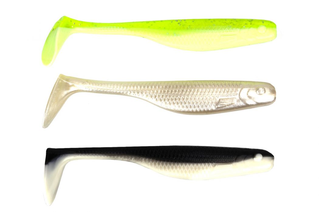 Силиконова примамка Traper Slim Fish 90 мм. / зелен, бял, черен
