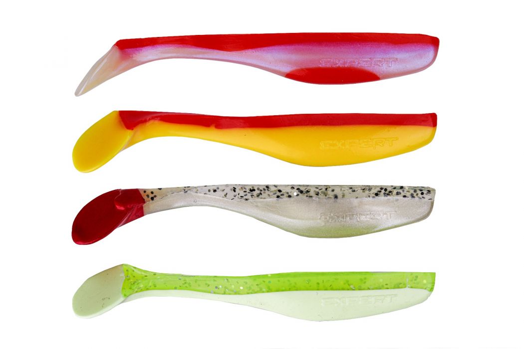Силиконова примамка Traper Expert Fish 90 мм. / червен, жълт, бял, зелен